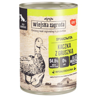 WIEJSKA ZAGRODA Karma mokra dla psa Kaczka gruszka 400g Bezzbożowa