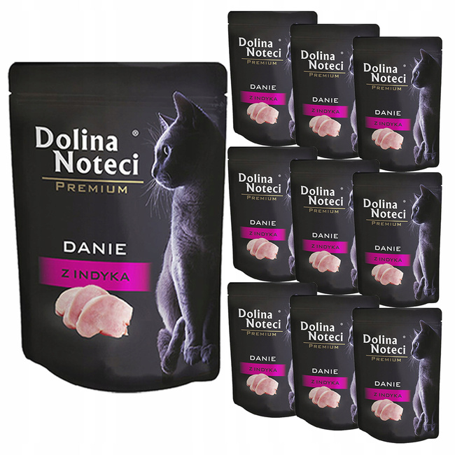 DOLINA NOTECI Premium danie mokra karma dla kota Indyk 10 x 85g bezzbożowa
