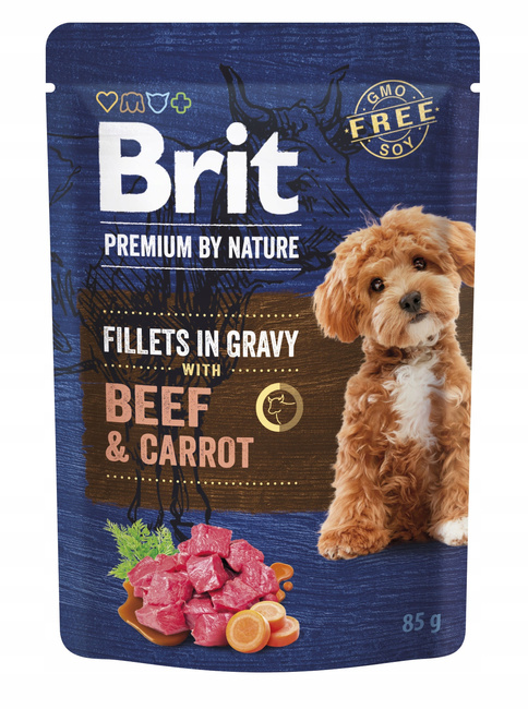 Brit By Nature Fillets in Gravy Beef 85g mokra karma dla psa
