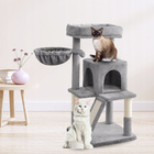 Drapak dla kota Gaczoo domek legowisko jasny szary 50 x 50 x 96 cm