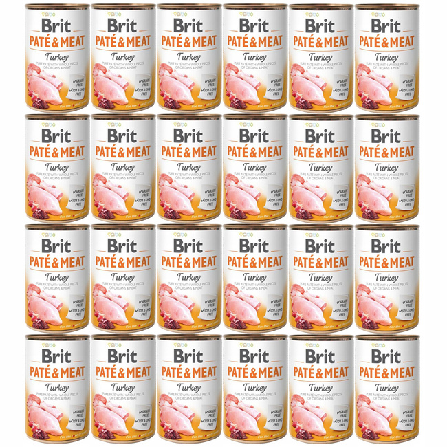 BRIT PATE & MEAT Karma mokra dla psa Indyk 24 x 400g