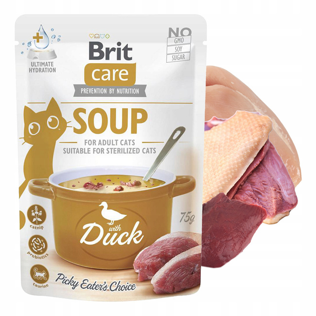 BRIT CARE SOUP karma mokra zupa dla kota Kaczka 75g