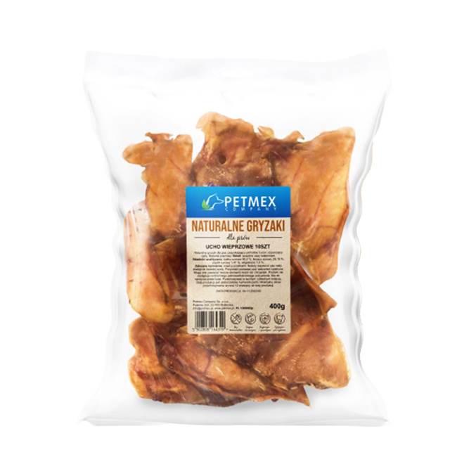 PETMEX Ucho Wieprzowe Naturalny Gryzak dla psa 10szt