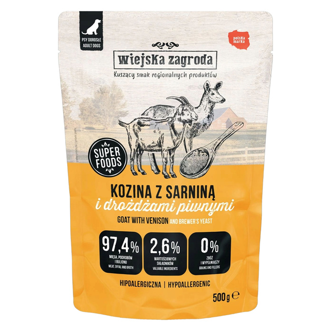 Wiejska Zagroda karma mokra dla psa Kozina z Sarniną 500g