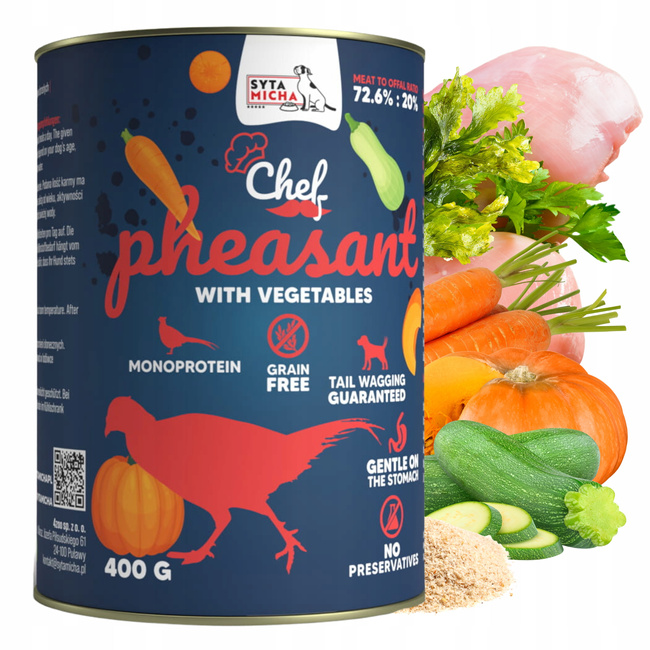 Syta Micha Chef karma mokra dla psa Bażant z warzywami 400g