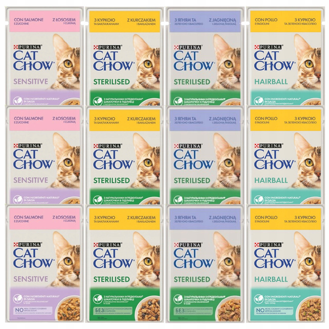 Purina Cat Chow mokra karma dla kota w sosie Mix Smaków 12 x 85g 