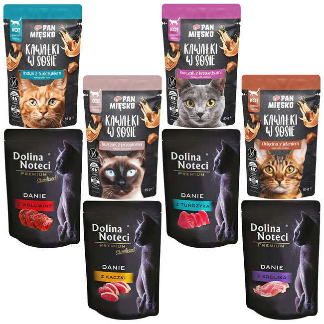 PAN MIĘSKO DOLINA NOTECI Mokra karma dla kota Mix Smaków 80 x 85g bez zbóż