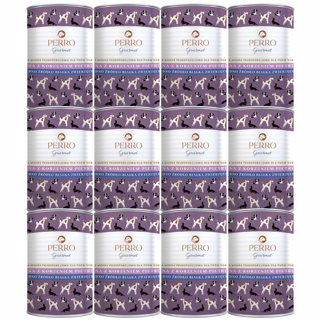 PERRO Gourmet Karma mokra dla psa Sarna z korzeniem pietruszki 12 x 400g