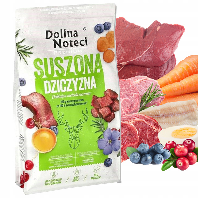 DOLINA NOTECI Premium Karma suszona dla psa Dziczyzna 9 kg bezzbożowa