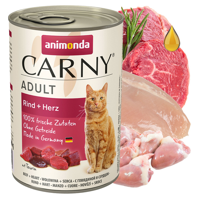 ANIMONDA Carny karma mokra dla kota Wołowina z Sercami 6 x 400g