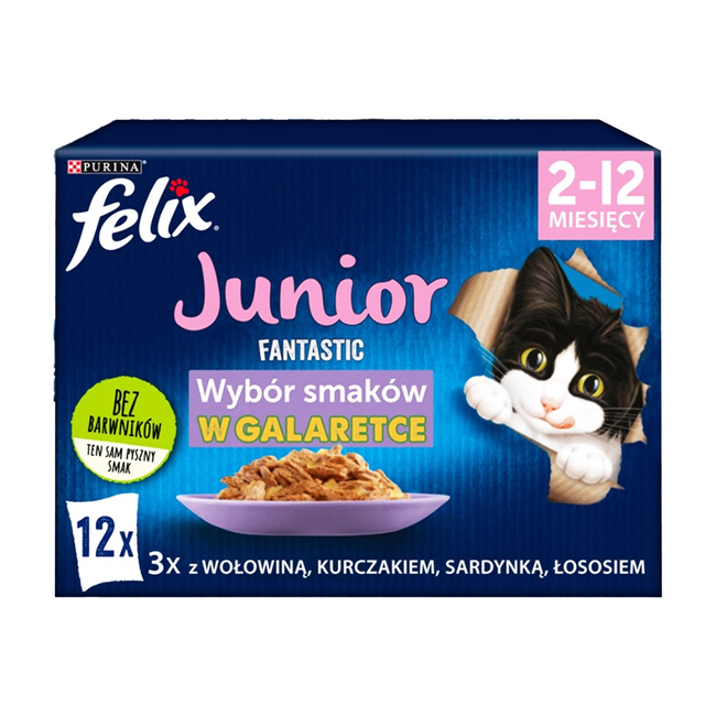 PURINA Felix JUNIOR karma mokra dla kociąt mix smaków 12 x 85g