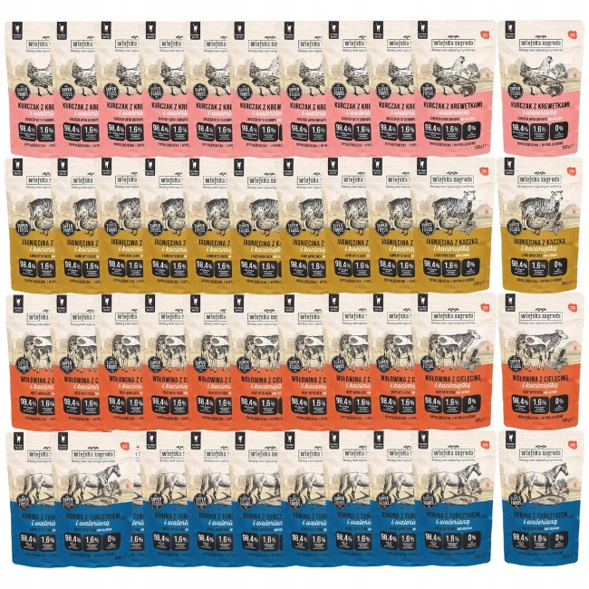 Wiejska Zagroda karma mokra dla kota Mix Smaków 48 x 100g bezzbożowa