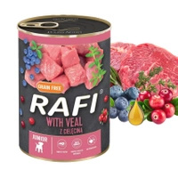 RAFI JUNIOR Karma mokra dla szczeniąt Cielęcina 400g Bezzbożowa