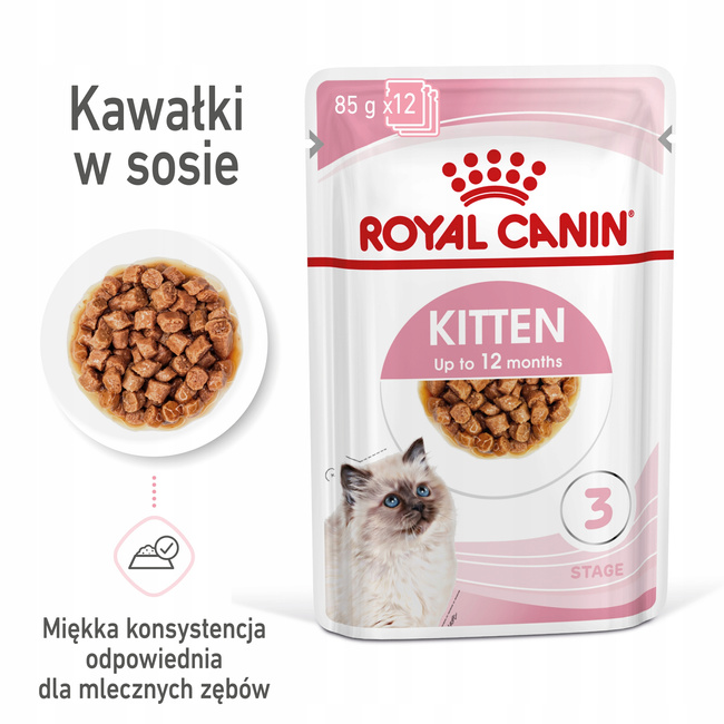 ROYAL CANIN Kitten Instinctive karma mokra w sosie dla kociąt 24 x 85g