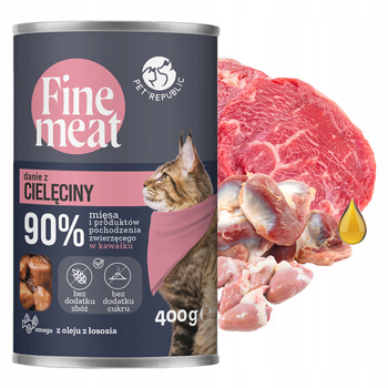 PET REPUBLIC FINE MEAT karma mokra dla kota kawałki w sosie Cielęcina 400g Bezzbożowa