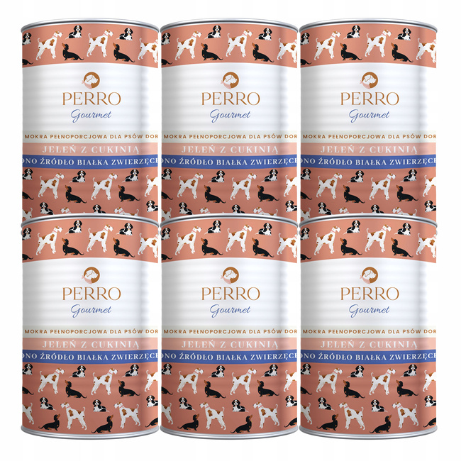 PERRO Gourmet Karma mokra dla psa Jeleń z cukinią 6 x 400g