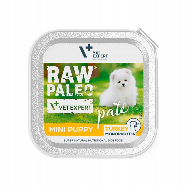 RAW PALEO PATE Mini Puppy Indyk karma dla szczeniąt mokra 12 x 150g