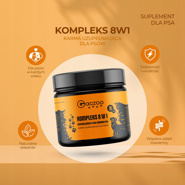 Suplement dla psa Gaczoo Kompleks 8 w 1 60 szt 180g zdrowy przysmak