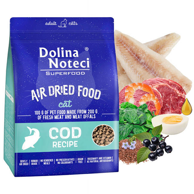 DOLINA NOTECI SUPERFOOD Karma suszona dla kota Dorsz 1 kg sucha zdrowa