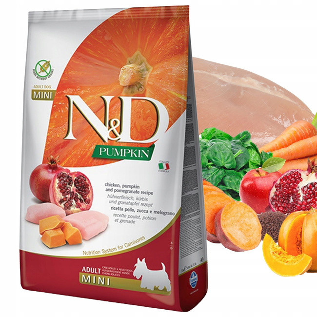 FARMINA N&D PUMPKIN zdrowa karma sucha dla psa Mini Adult Kurczak 7kg