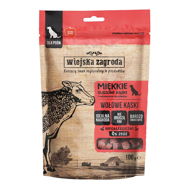 WIEJSKA ZAGRODA zdrowy przysmak dla psa Wołowina 100g Bezzbożowy