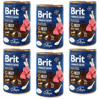 BRIT BY NATURE Karma mokra dla psa Wołowina 6 x 400g