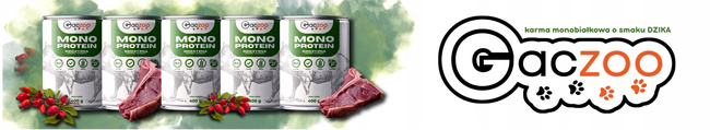 Mokra karma monobiałkowa dla psa Gaczoo MONO PROTEIN Dzik 24 x 400g