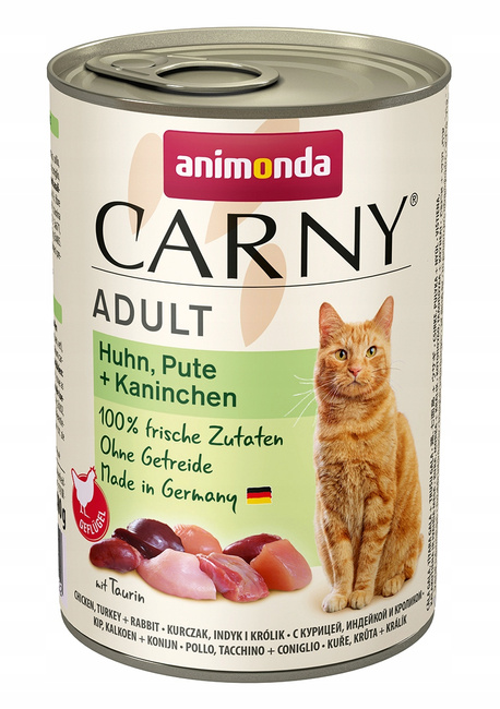 ANIMONDA Carny karma mokra dla kota Kurczak Indyk Królik 400g