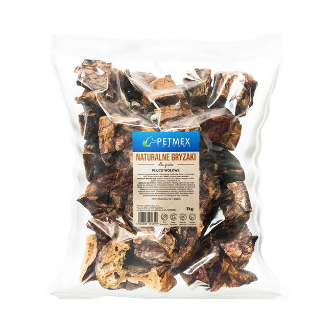 PETMEX Płuco Wołowe Naturalny Gryzak dla psa 1kg