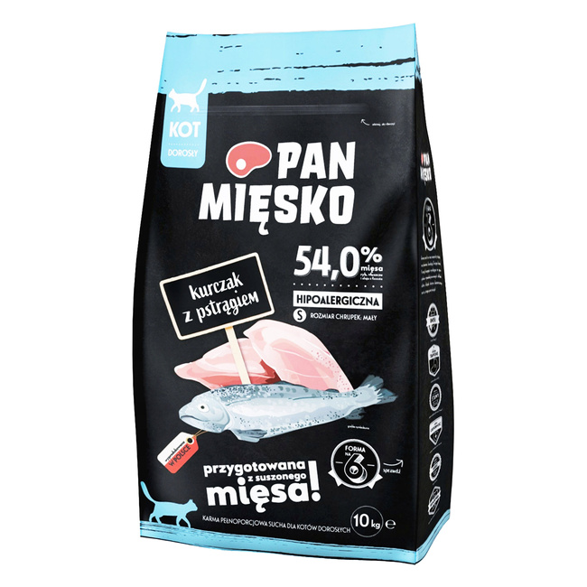 Pan Mięsko Karma dla kota sucha 10 kg Kurczak z Pstrągiem 