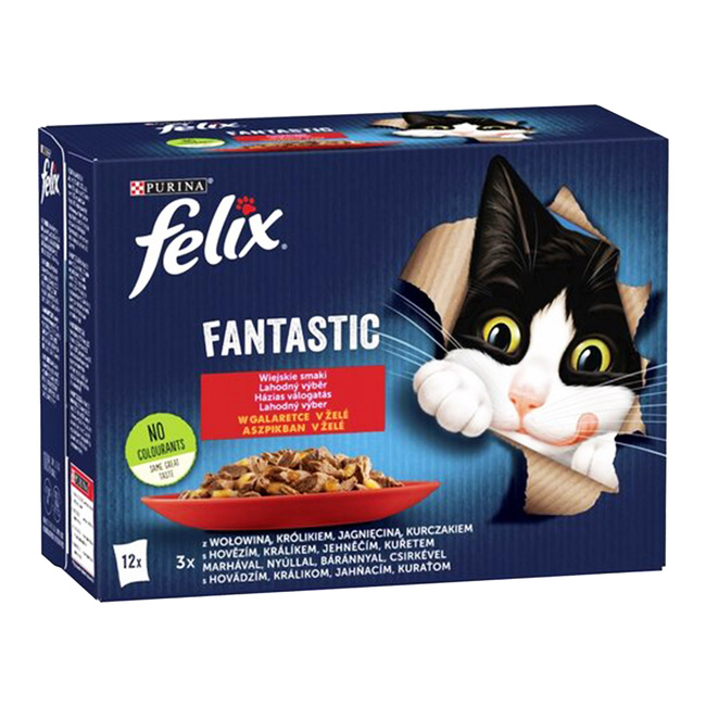 PURINA Felix Fantastic karma mokra dla kota mięsny mix smaków 12 x 85g