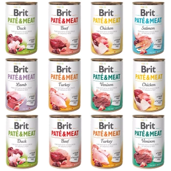 BRIT PATE & MEAT Karma mokra dla psa MIX Smaku 12x400g