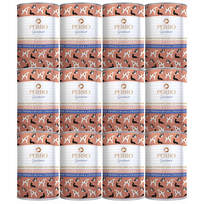 PERRO Gourmet Karma mokra dla psa Jeleń z cukinią 12 x 400g