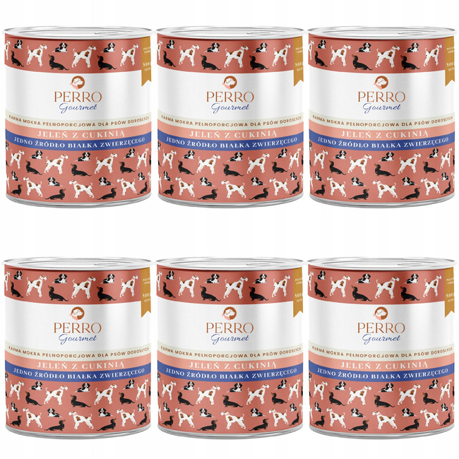 PERRO mokra karma dla psa Gourmet Jeleń z cukinią 6 x 800g