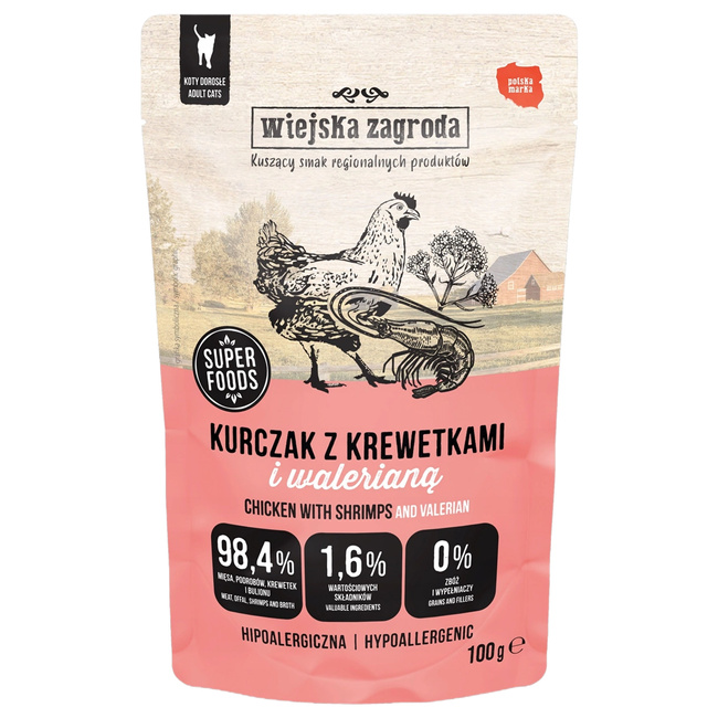 Wiejska Zagroda karma mokra dla kota Mix Smaków 48 x 100g bezzbożowa