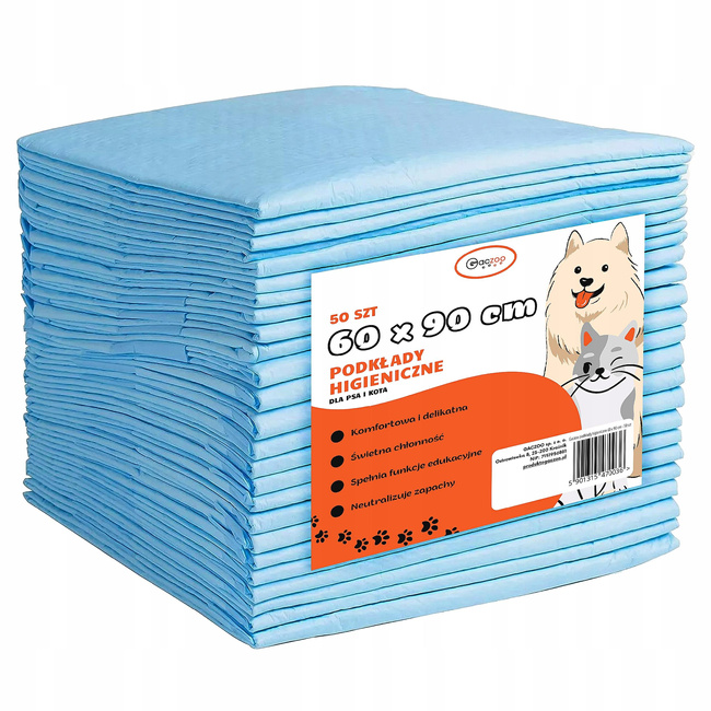 Gaczoo Podkłady higieniczne dla psa i kota maty chłonne 60 x 90 cm 50 szt