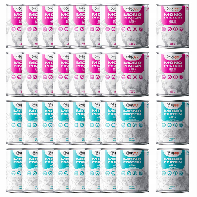 Gaczoo Mono Protein Ultra monobiałkowa karma mokra psa mix smaków 36 x 400g