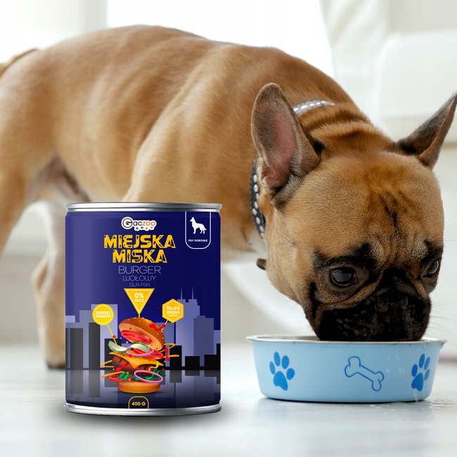 Gaczoo Miejska Miska bezzbożowa karma mokra dla psa Burger Wołowy 6 x 400g