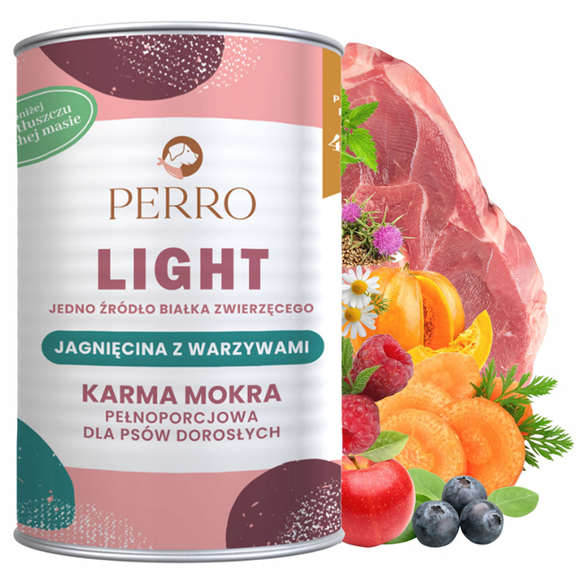 PERRO Light Monobiałkowa karma mokra dla psa mix smaków 20 x 400g