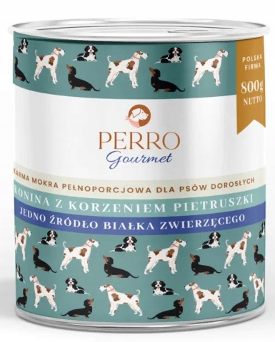 PERRO Gourmet Karma mokra dla psa Konina z korzeniem pietruszki 12 x 800g