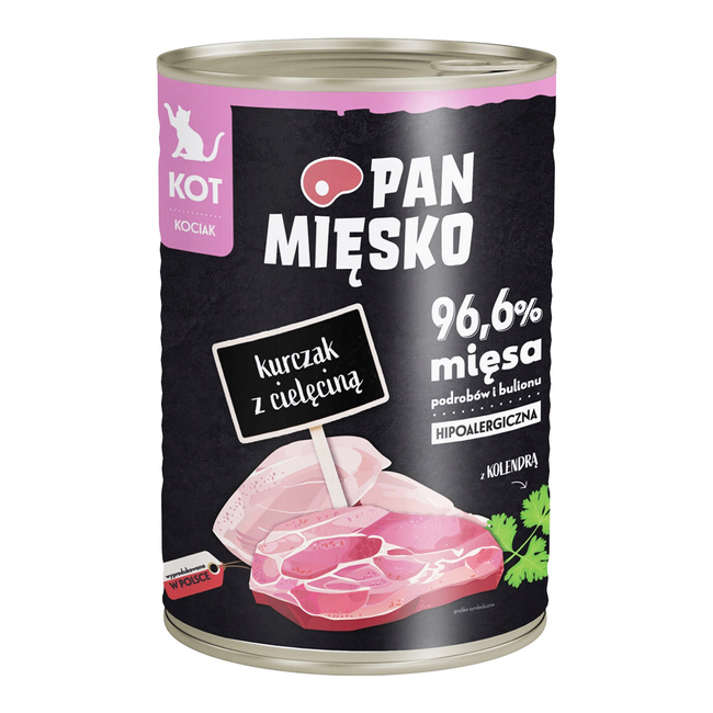 Pan Mięsko karma dla kociąt mokra 400g Kurczak Cielęcina