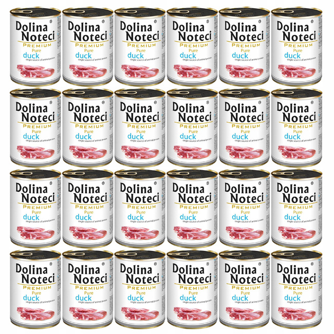 DOLINA NOTECI Premium Pure karma mokra dla psa kaczka 24 x 400g