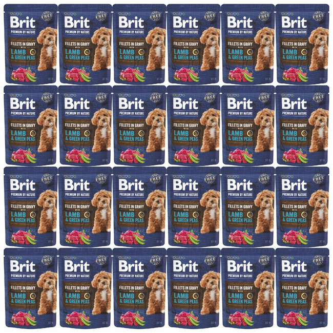 BRIT BY NATURE fileciki karma mokra dla psa Jagnięcina 24 x 85g bezzbożowa