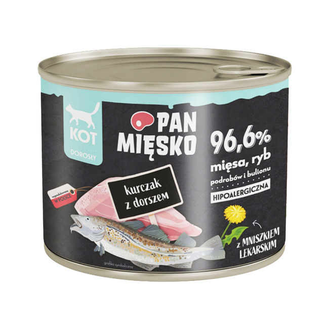 Pan Mięsko karma dla kota mokra Kurczak Dorsz 200g