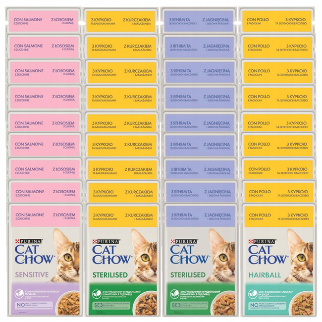 Purina Cat Chow mokra karma dla kota w sosie Mix Smaków 36 x 85g 