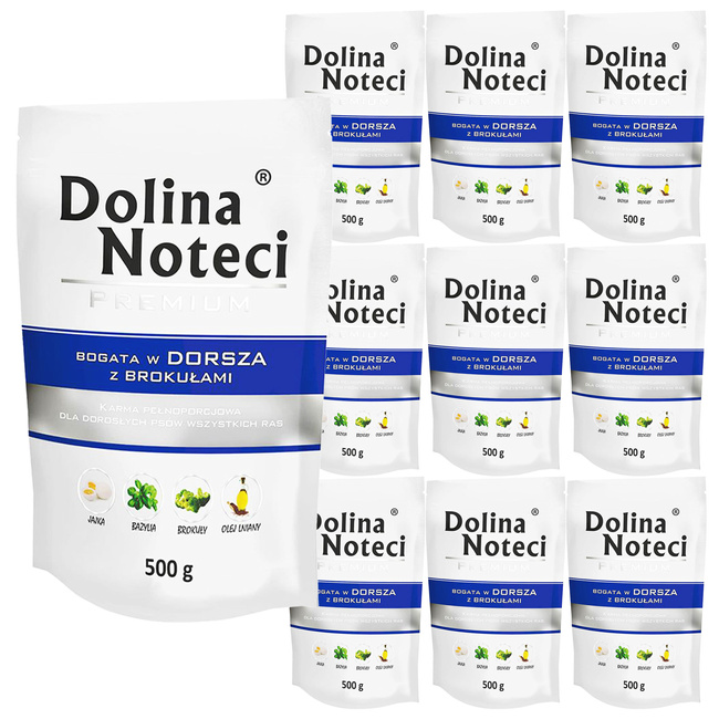 Dolina Noteci Premium Karma mokra dla psa Bogata w Dorsza 10x500g