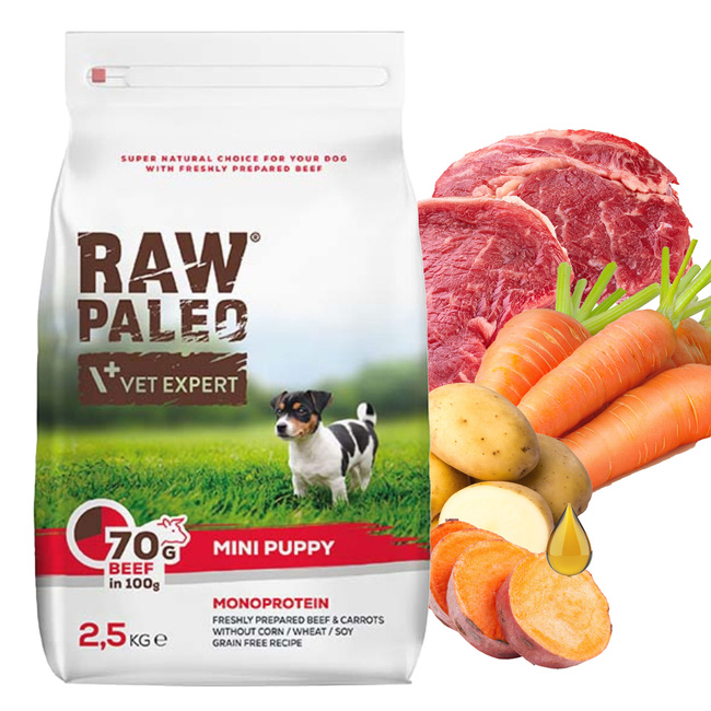 Raw Paleo Karma sucha dla szczeniąt małych ras Wołowina 2,5kg Bezzbożowa