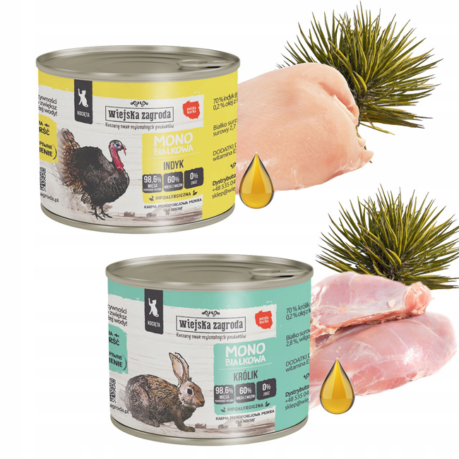 WIEJSKA ZAGRODA MONO Karma mokra dla kociąt MIX Smaku 2x200g