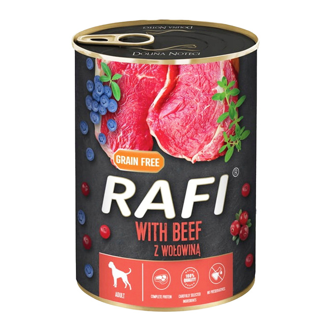 DOLINA NOTECI RAFI Karma mokra dla psa Wołowina 400g Bezzbożowa