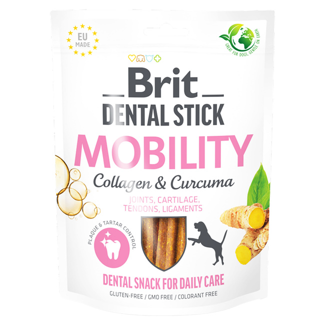 Brit Dental Stick 251g Mobility przysmak  z Kurkumą i Kolagenem dla psa